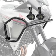 Set Upper Crash bar + Auxiliary lights fit for Honda Transalp XL 750 23-24 fog lights Motoguard HG12 Black
