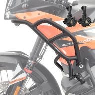 Set Upper Crash bar + Auxiliary lights fit for KTM 790 / 890 Adventure / R 23-24 fog lights Motoguard HG19 Black