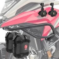 Set Upper Crash bar + Auxiliary lights + bags fit for Honda NC 750 X 21-24 Motoguard SG1