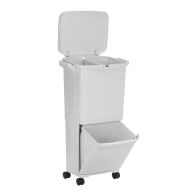Waste separation system with 3 compartments MS1 Divit waste bin 55 liters white