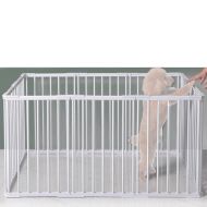 Puppy run metal Divit animal playpen outdoor enclosure 95 x 48 x 26.77 inch PL17 white