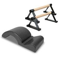 Indoor Calisthenics Wooden Grips IC1 Gymnastics Parallettes + Pilates spine correction back extension Pilates accessories sustainable RE51 black