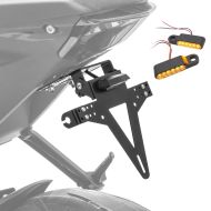 Set Kennzeichenhalter + 2x LED Lauflicht Lenkerblinker für Kawasaki Ninja H2 SX / H2R Zaddox KB3_1