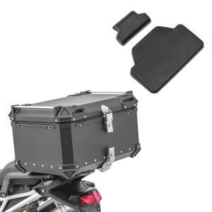 Set Motorrad Aluminium Topcase 65L + Sozius Rückenpolster Bagtecs XB65 Alu Top Case schwarz