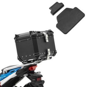 Set Motorrad Aluminium Topcase 45L + Sozius Rückenpolster Bagtecs XB45 Alu Top Case schwarz