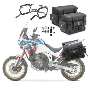 2x Waterproof PVC panniers + racks compatible with BMW F 850 GS 18-23 Bagtecs BPW