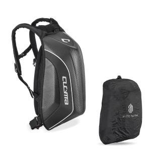 Motorcycle Hard Shell Backpack Bagtecs Carbon 30 Litres Volume black including rain cover