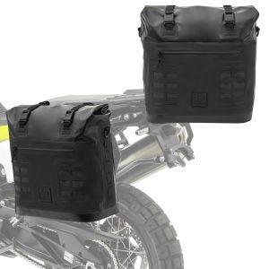 2x Motorcycle Saddlebag Bagtecs IPX 35L Side Bag waterproof pair black