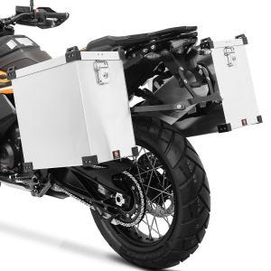 Aluminium panniers set 35L compatible with Honda Varadero XL 1000 V Bagtecs Namib + kit for pannier rack