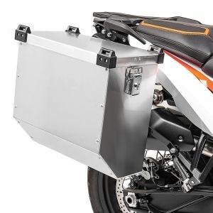 Motorcycle Aluminium Side Case compatible with Honda Transalp XL 600/ 650/ 700 V Bagtecs Atlas 41l Alloy