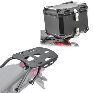 Set Aluminium Top Case + Rear Rack compatible with Aprilia Tuareg 660 22-24 Top Box XB45 black Bagtecs