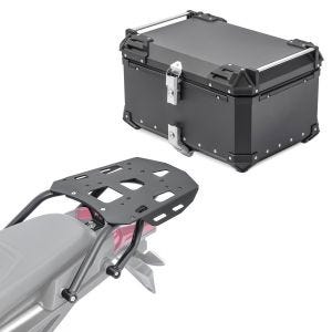 Set Aluminium Top Case + Rear Rack compatible with Aprilia Tuareg 660 22-24 Top Box XB65 black Bagtecs