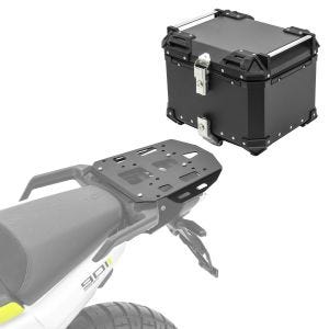 Set Aluminium Top Case + Rear Rack compatible with Husqvarna Norden 901 21-24 Top Box XB45 black Bagtecs