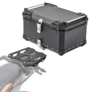 Set Alu Topcase + Gepäckbrücke passend für KTM 790 / 890 Adventure 19-24 Bagtecs XB65 schwarz