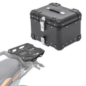 Set Alu Topcase + Gepäckbrücke passend für KTM 790 / 890 Adventure 19-24 Bagtecs XS45 schwarz