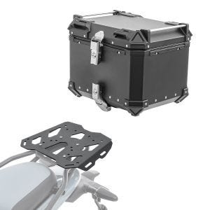 Set Alu Topcase + Gepäckbrücke passend für Royal Enfield Himalayan 450 2024 Bagtecs XB45 schwarz
