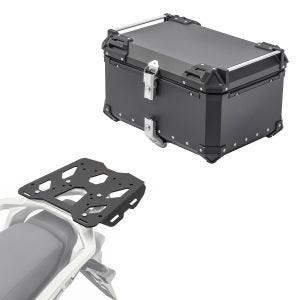 Set Alu Topcase + Gepäckbrücke passend für Honda Transalp XL 750 23-24 Bagtecs XB65 schwarz