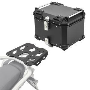Set Alu Topcase + Gepäckbrücke passend für Honda Transalp XL 750 23-24 Bagtecs XB45 schwarz