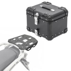 Set Alu Topcase + Gepäckbrücke passend für Husqvarna Norden 901 21-24 Bagtecs XS45 schwarz