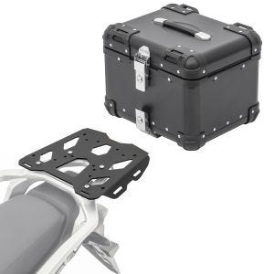 Set Alu Topcase + Gepäckbrücke passend für Honda Transalp XL 750 23-24 Bagtecs XS45 schwarz