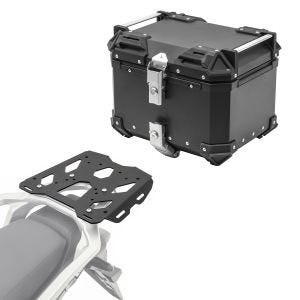 Set Alu Topcase + Gepäckbrücke passend für Honda Transalp XL 750 23-24 Bagtecs XB35 schwarz