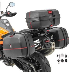 Panniers set compatible with Benelli TRK 502 / X side cases 45L + top box Bagtecs TB8S