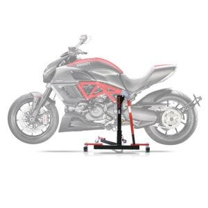 Central Stand compatible with Ducati Diavel 11-18 red Paddock Stand ConStands Power-Evo