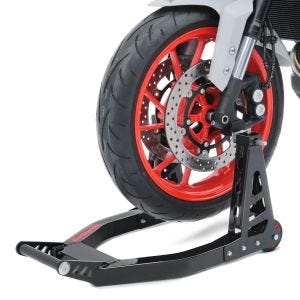 Motorcycle paddock stand front ConStands Superlight with carbon handle