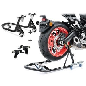 Motorrad Montageständer Set Rangierhilfe Constands VMB Motorradständer vorne und hinten schwarz_1