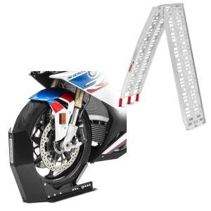 Motorrad Auffahrrampe Alu CS1 + Motorradwippe Easy Fix klappbar max. 340kg_1