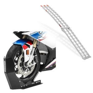 Motorrad Auffahrrampe Alu CS2 + Motorradwippe Easy Fix klappbar max. 340kg_1