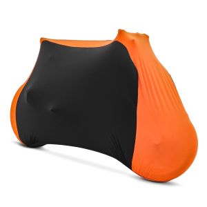 Motorcycle tarpaulin cover compatible with Triumph Bonneville Bobber Craftride Indoor M-L in black-orange