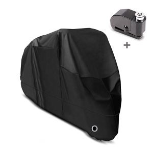 Set Motorrad Abdeckplane XL + Alarm Bremsscheibenschloss Tourtecs Faltgarage_0