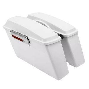 Side Case Set fits for Harley Davidson Road King Classic 98-13 Craftride Hard Shell Case 30Ltr white smooth
