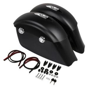 Hard saddlebags compatible with Indian Chieftain Dark Horse 17-18 side cases black matt