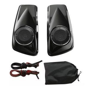 Hard Saddlebag Lids with 6.5" Speakers Craftride fits for Harley Davidson Touring 14-24 Black