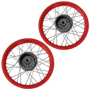 Set 2x Spoke wheel rim aluminum 1.6x16 for Simson S51 S50 S70 Schwalbe KR51 alloy Craftride AF15S red
