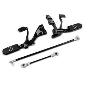 Vorverlegte Fußrastenanlage für Harley Sportster 883 Iron 09-13 Craftride schwarz_1