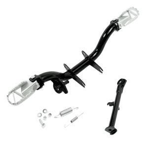 Footpeg holder + foldable footrests and side stand compatible with Simson S51 S70 Craftride