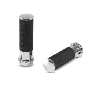 Lenker-Griffe 1" Zoll Craftride CG12 CNC Alu für Harley-Davidson Kawasaki Yamaha Suzuki Honda chrom_1