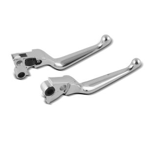 Brake and Clutch Lever Set Grip fits for Harley Davidson Sportster Dyna Softail Touring 1996- chrome Craftride