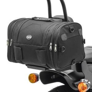 Motorrad Hecktasche Craftride RB1 Gepäckrolle 24-30Ltr für Chopper Cruiser und Custombikes schwarz_1