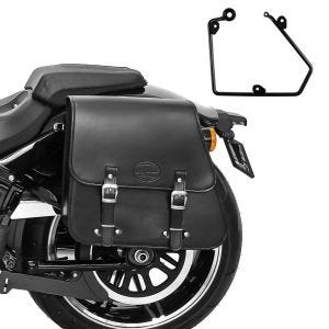 Saddlebag + support compatible with chopper / custombikes 883 R Roadster 02-15 left 28l Craftride