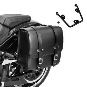 Saddlebag 17L + support compatible with chopper / custombikes Slim 18-22 left-right Craftride
