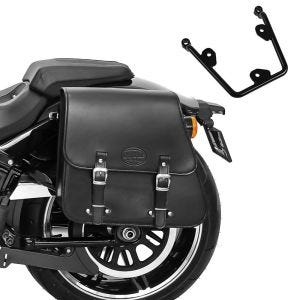 Saddlebag + support compatible with chopper / custombikes Slim 18-22 28l left Craftride