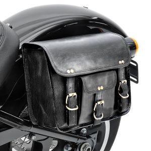 Satteltasche für Harley Davidson Street 750 / 500 Vintage Tasche Craftride SV2 schwarz_0