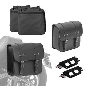 Set 2x Satteltasche für Harley Softail Standard 20-21 + Quick Lock Halter Craftride RNO-B_1