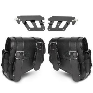 Set 2x Satteltaschen mit Halter QL für Kawasaki Vulcan S 15-21 Craftride Montana links-rechts_1