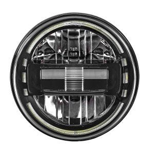 LED headlight 7" for Harley headlamp with E-mark DRL black KK1