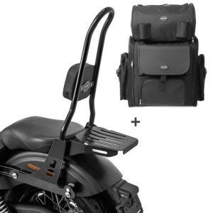 Sissybar CSXL + Hecktasche für Harley Dyna Super Glide Custom 06-15 abnehmbar mit Gepäckträger Craftride_0